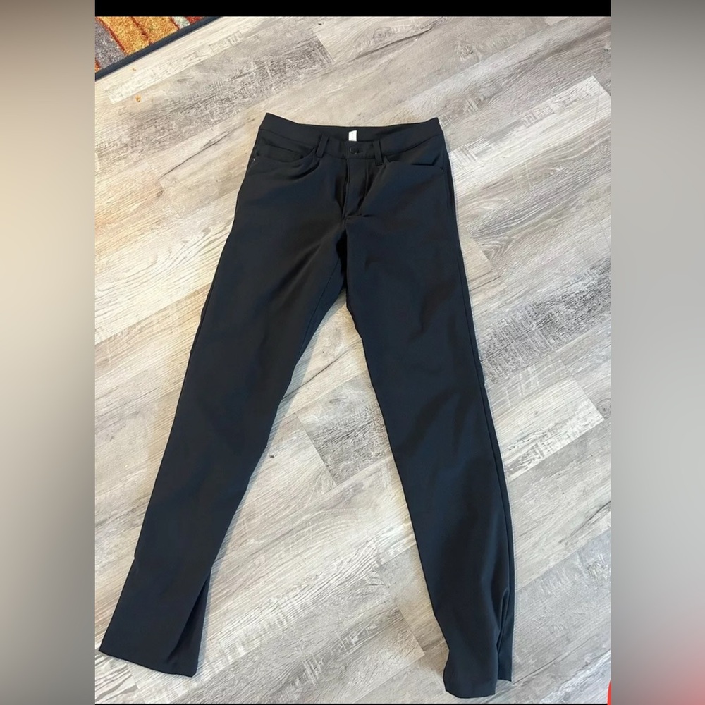 Lululemon Pants Mens 28 Black  Slim Fit Warpstreme Tapered 5 Pocket Casual-